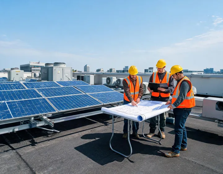 Commercial rooftop solar project under technical review
